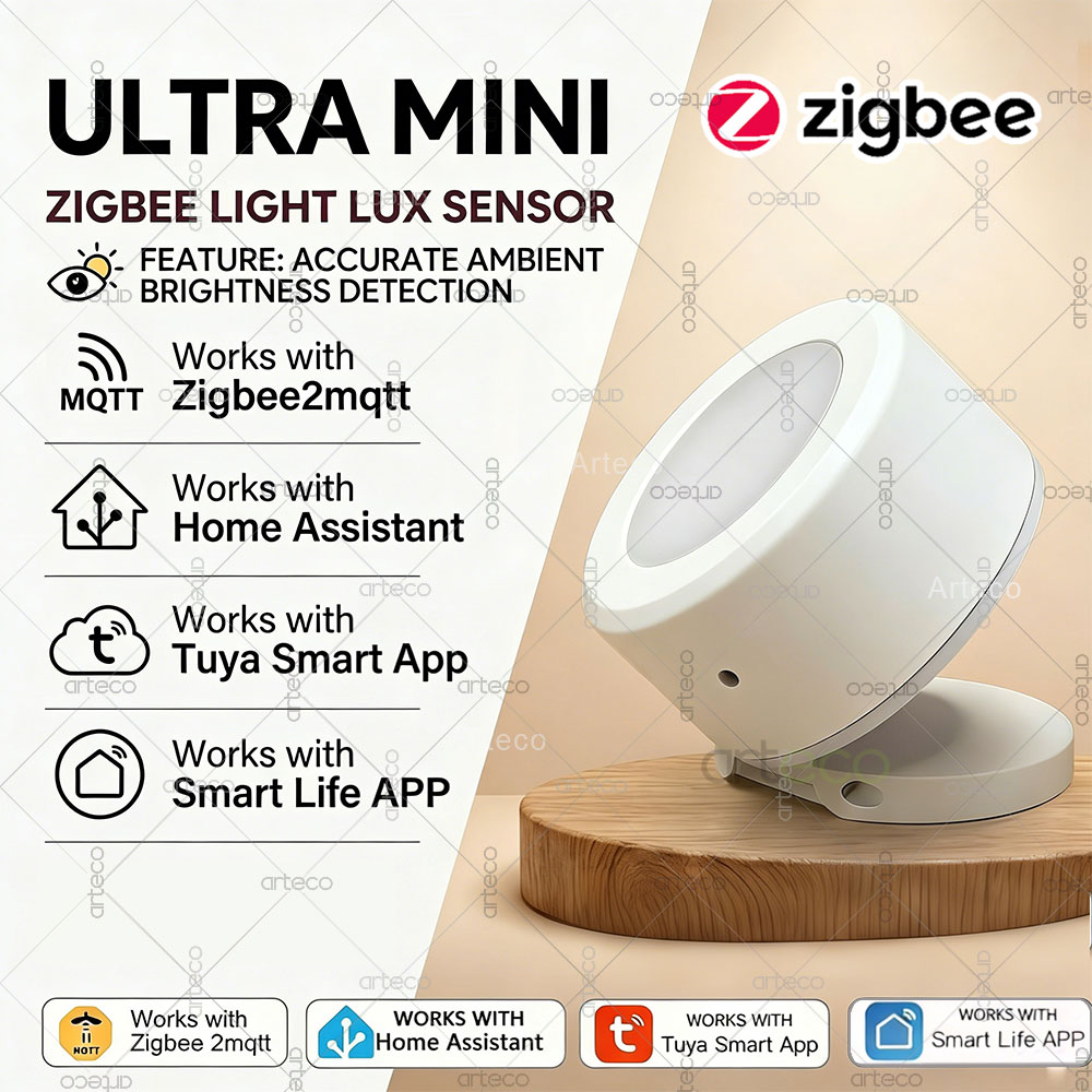 Home Automation Technology - Sensor de luz Ultra Mini Zigbee,