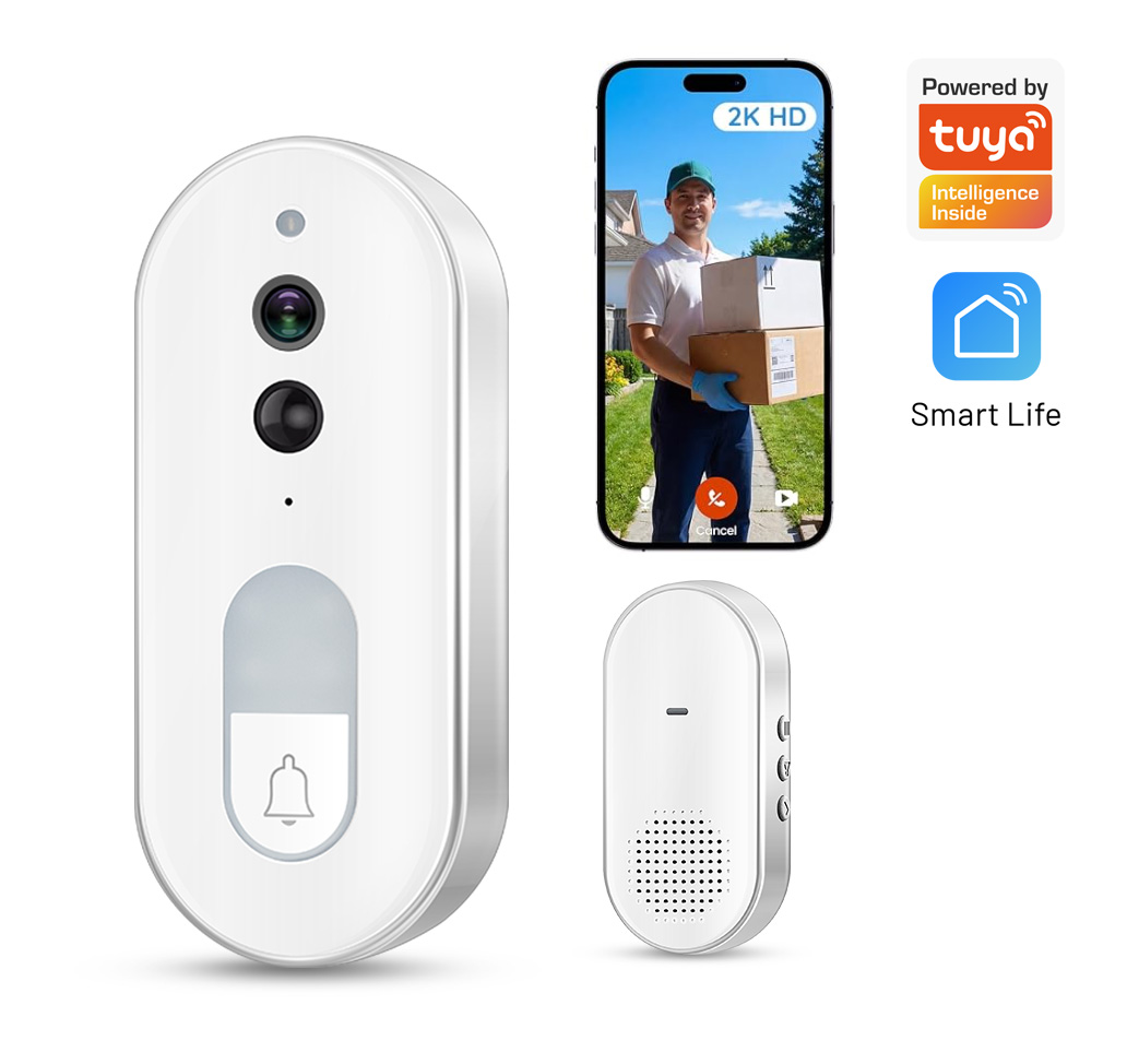 Smart Doorbell Wired - Videoportero Inteligente Tuya, Inalámbrico, 1080P HD,