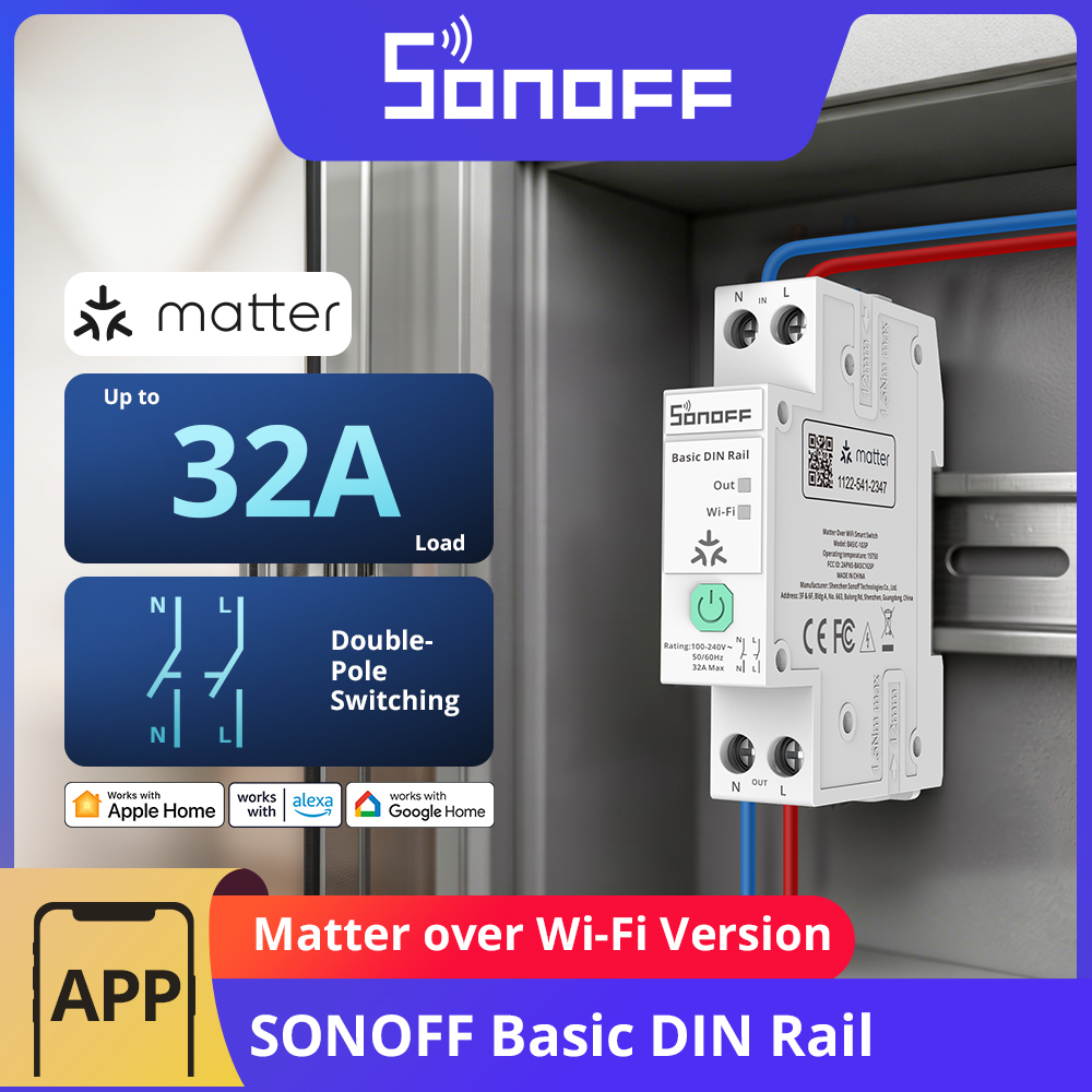 Interruptor de Riel DIN de un  - Sonoff Basic Switch reseña y precio
