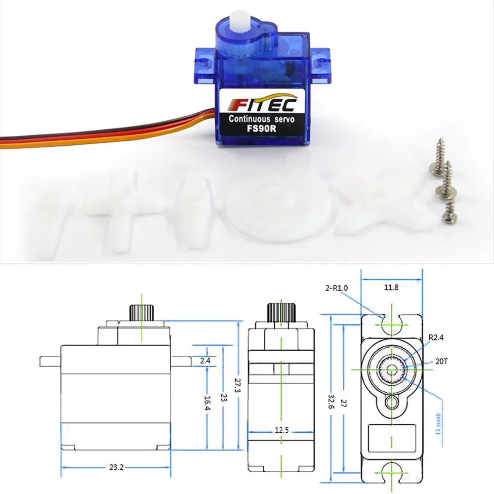 Feetech Mini FS90R Micro Servo - Diy Automation Projects reseña y precio