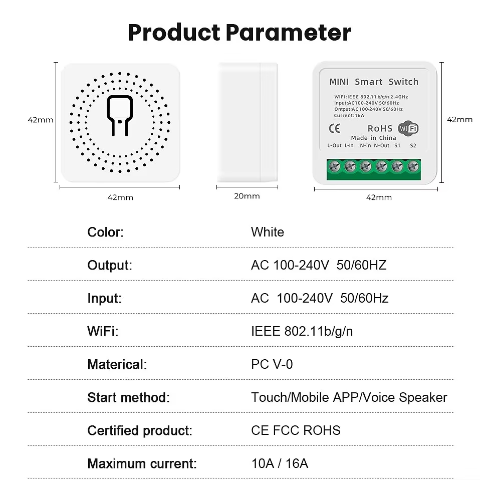 Mini Interruptor WiFi de 16A,  - Home Automation Technology reseña y precio
