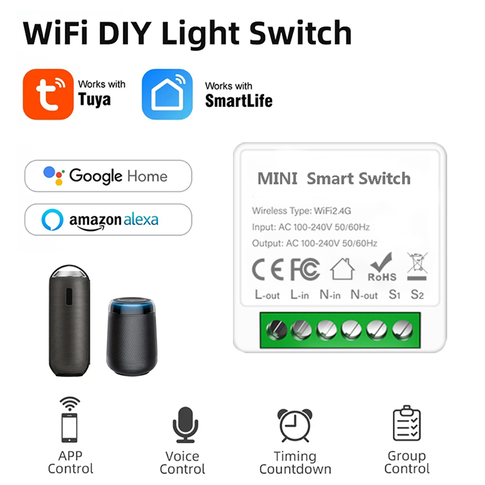 Control de vía Tuya Mini 16A W - Home Automation Technology reseña y precio