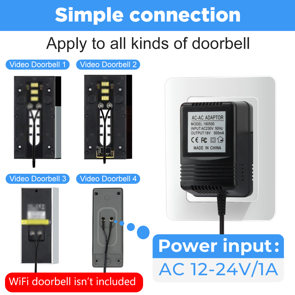 Cargador transformador de CA d - Smart Doorbell Wired reseña y precio